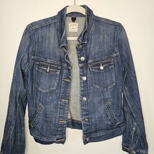 J. Crew Classic Denim Jacket Medium Wash Stretch Jean Jacket Size Small